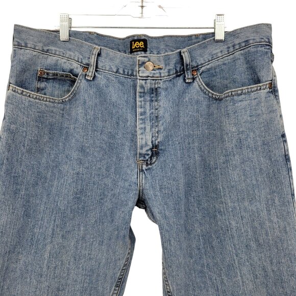 Lee Mens Regular Fit Jeans Size 40x29 Light Wash Denim - Picture 3 of 8